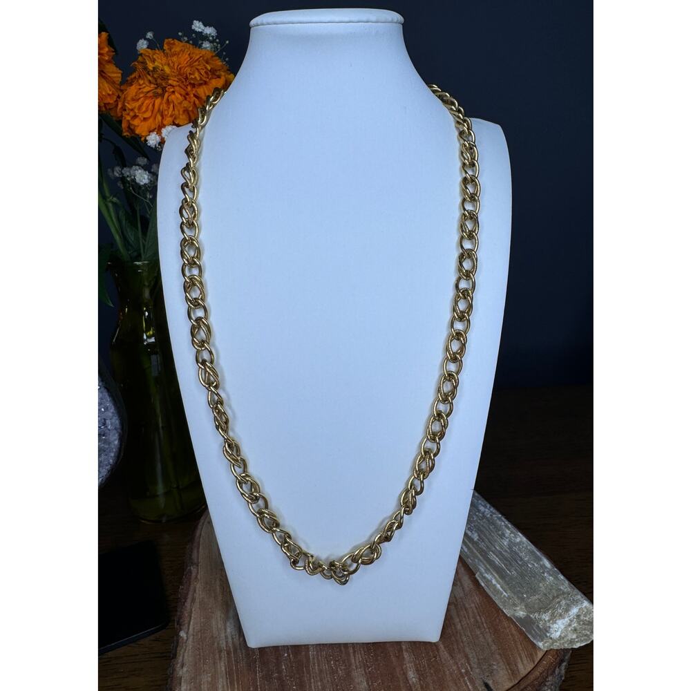 Monet Vintage Gold Plated Statement Rope/Link Necklace